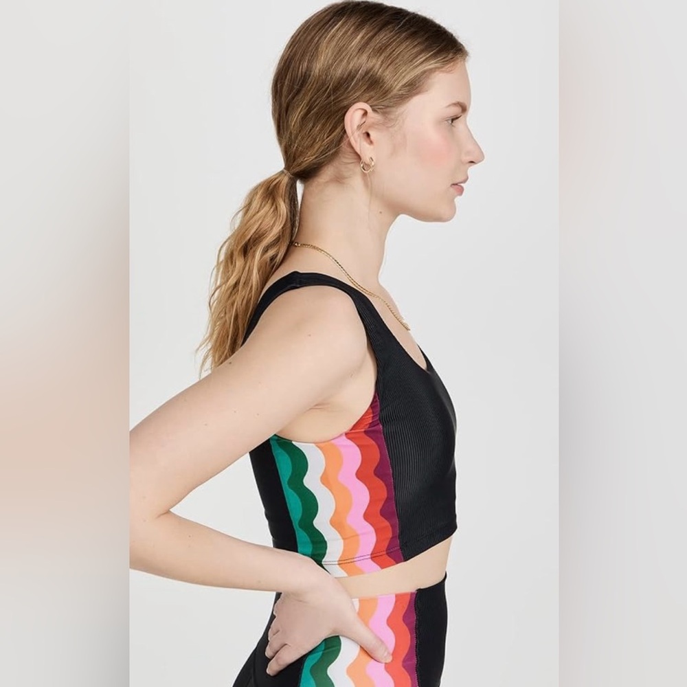 !! Beach Riot Tessa Sleeveless Tropical Wave Crop Top sz M
